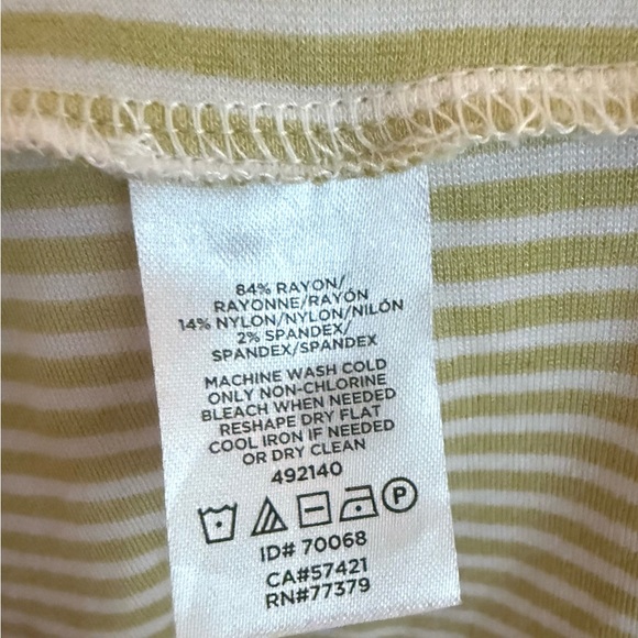 Ann Taylor Green Striped Tank Top Size Small - Picture 5 of 5